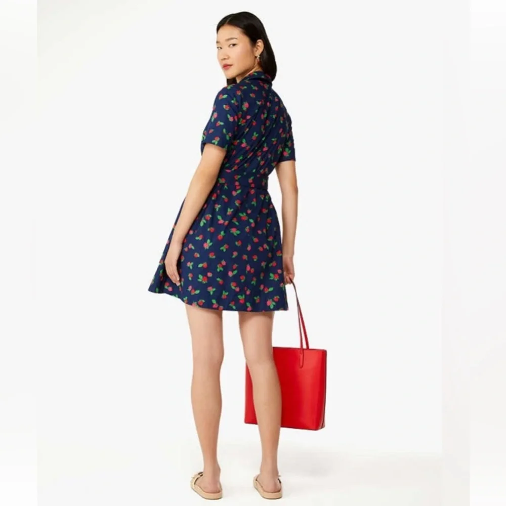 Kate Spade ♠️ strawberry shirt dress - Picture 4 of 14